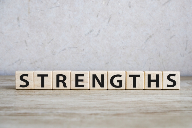 STRENGTHSと書かれたブロック